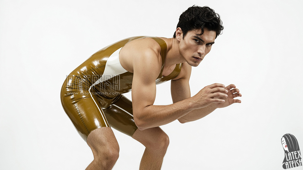 Singlet Top Short Latex Suit Singlet Top Short Latex Suit