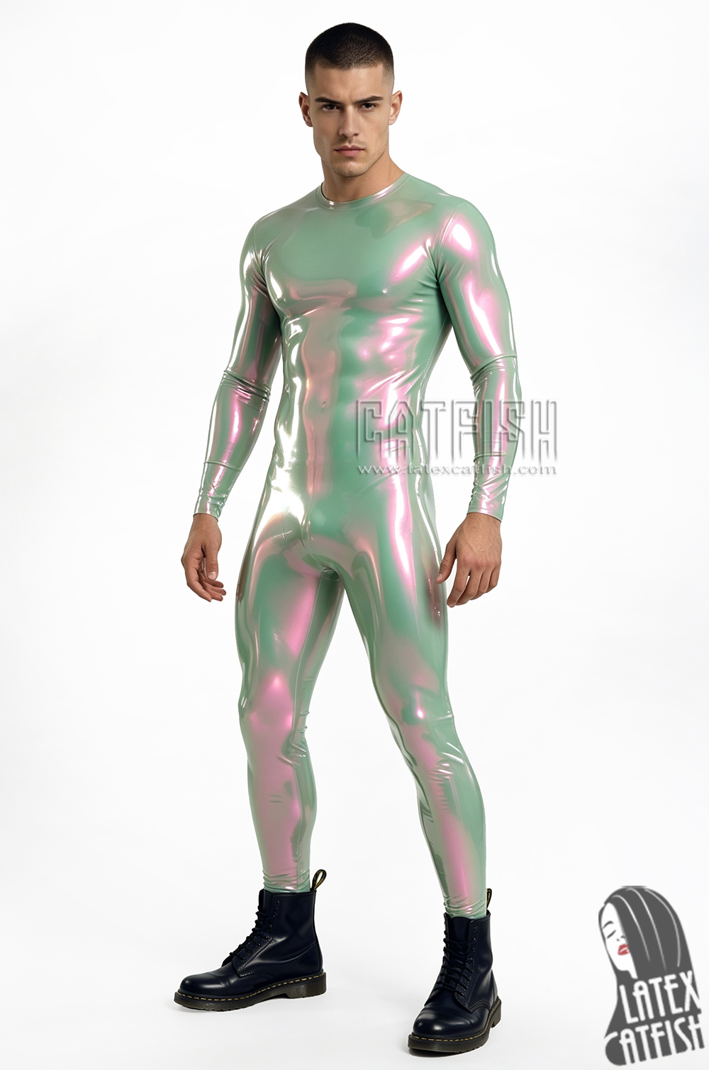 Men's Round Neck Latex Catsuit Men's Round Neck Latex Catsuit