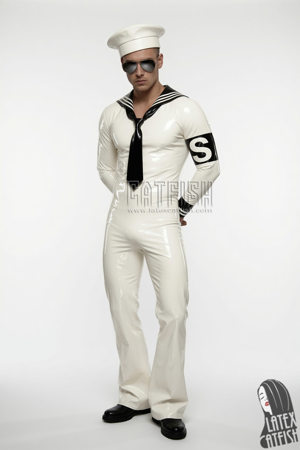 Men's 'Anchors Aweigh' Latex Sailor Suit Men's 'Anchors Aweigh' Latex Sailor Suit