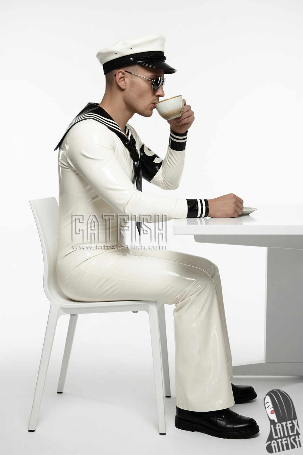 Men's 'Anchors Aweigh' Latex Sailor Suit Men's 'Anchors Aweigh' Latex Sailor Suit