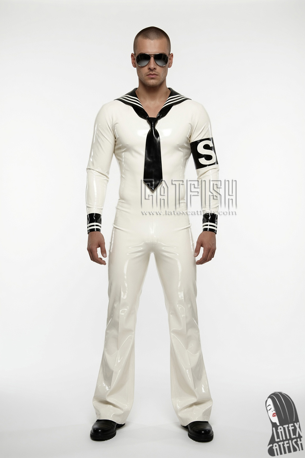 Men's 'Anchors Aweigh' Latex Sailor Suit Men's 'Anchors Aweigh' Latex Sailor Suit