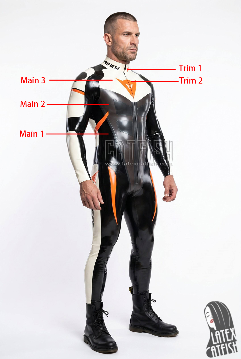 Men's MotoGP Biker Latex Catsuit Version 4 Men's MotoGP Biker Latex Catsuit Version 4