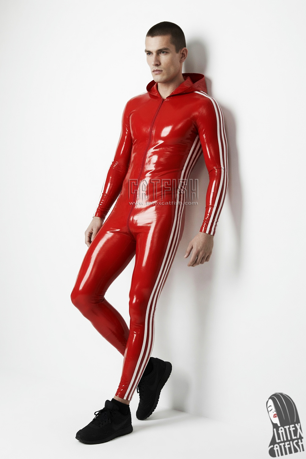 Hooded Trims Latex Catsuit Hooded Trims Latex Catsuit
