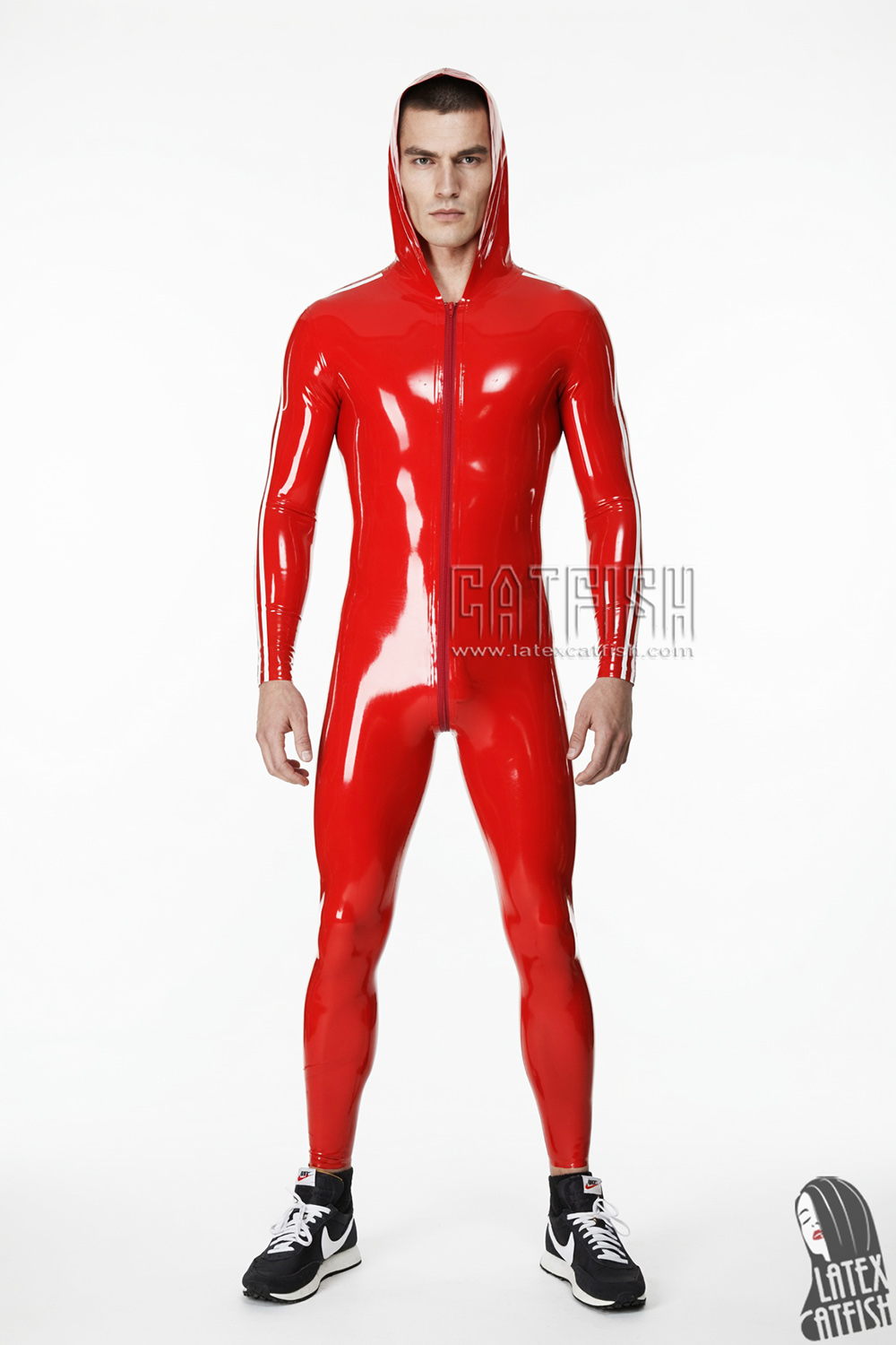 Hooded Trims Latex Catsuit Hooded Trims Latex Catsuit