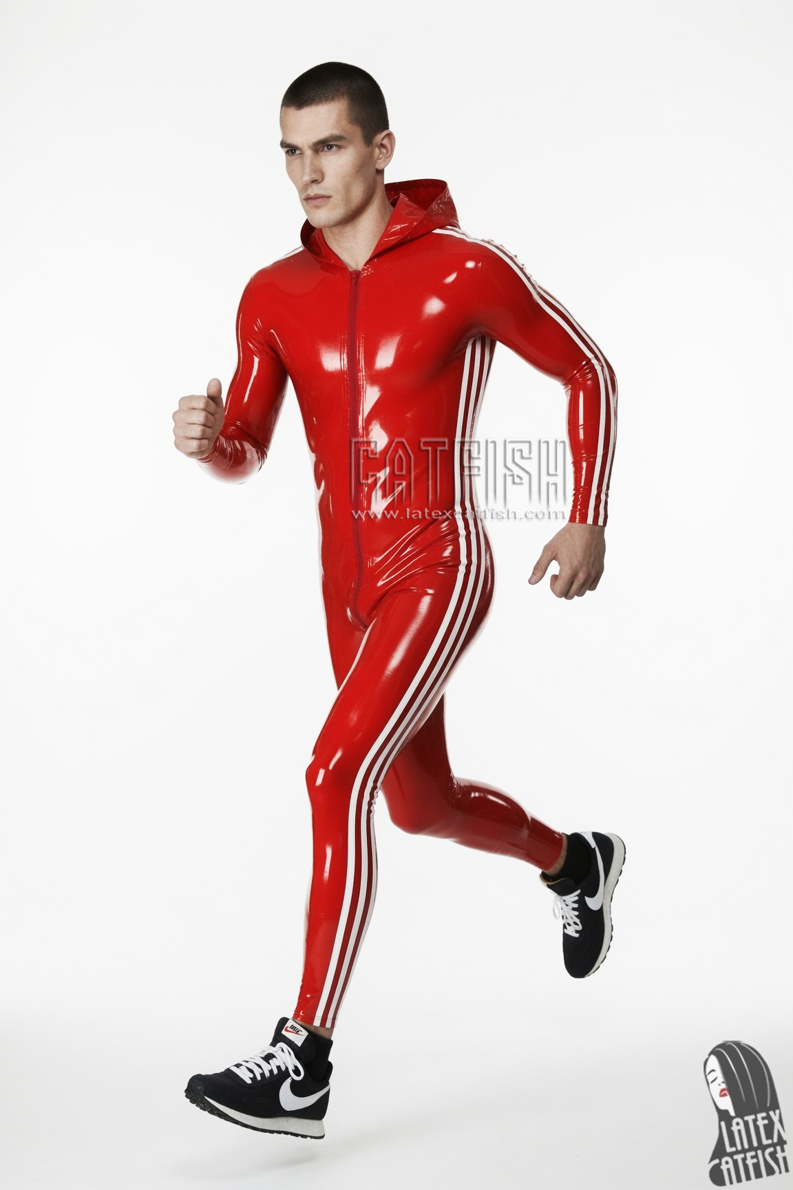 Hooded Trims Latex Catsuit Hooded Trims Latex Catsuit