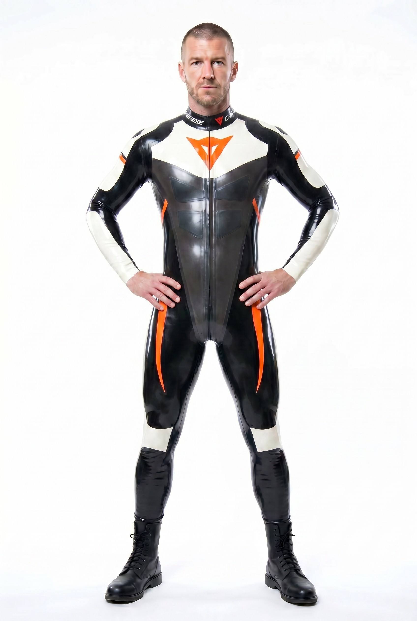 Men's MotoGP Biker Latex Catsuit Version 4 Men's MotoGP Biker Latex Catsuit Version 4
