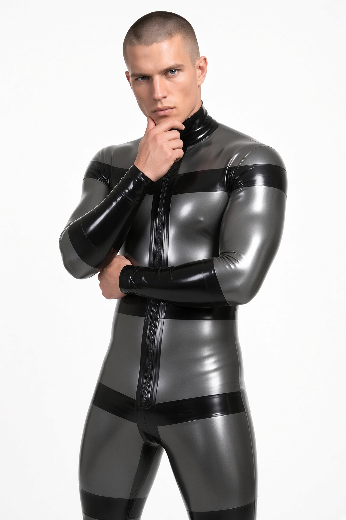 'Verti-Cross' Latex Catsuit 'Verti-Cross' Latex Catsuit