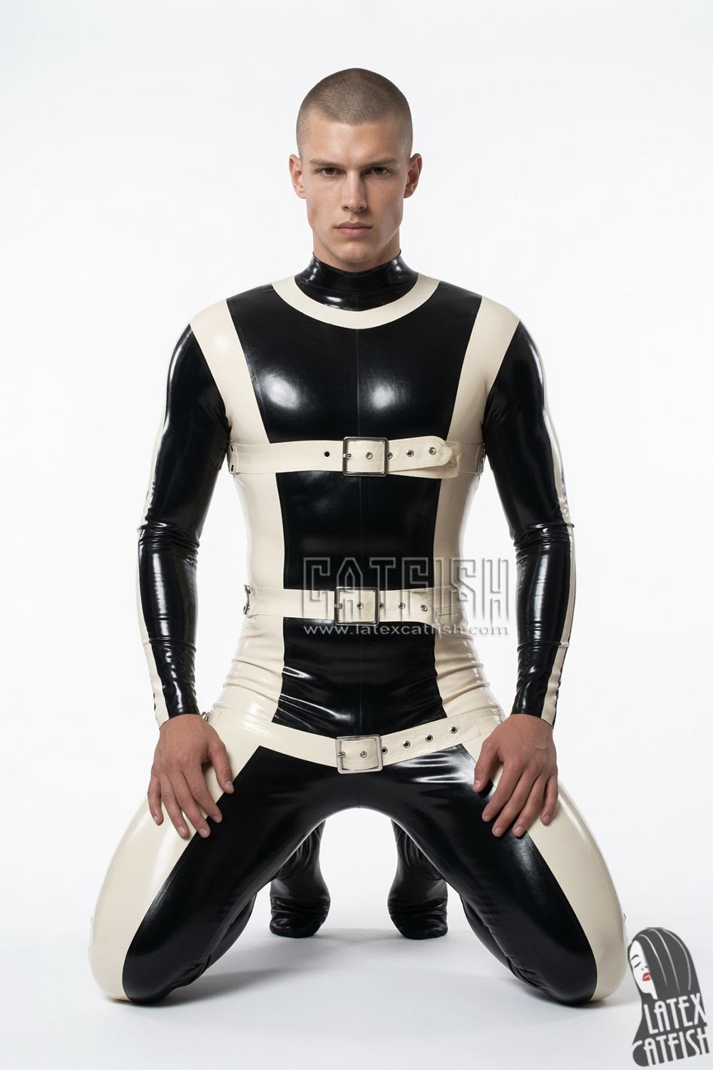 Men's 'Strapped In' Latex Gimp Catsuit Men's 'Strapped In' Latex Gimp Catsuit